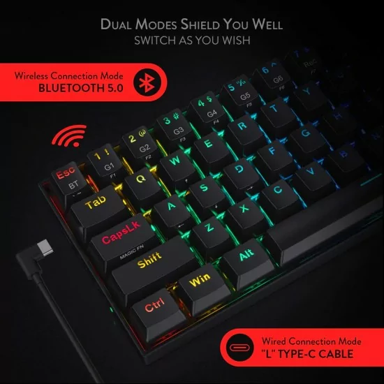 Redragon Draconic K530 Black Wireless- Brown Switch